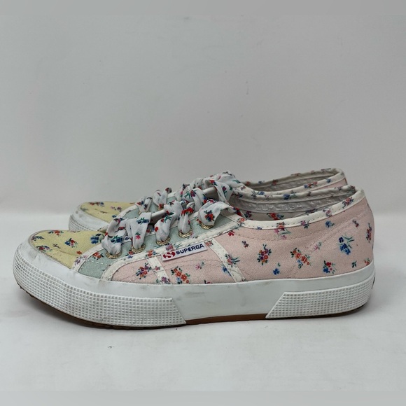 Superga Shoes - Superga Women Floral Pink Yellow Sneakers Size 7
